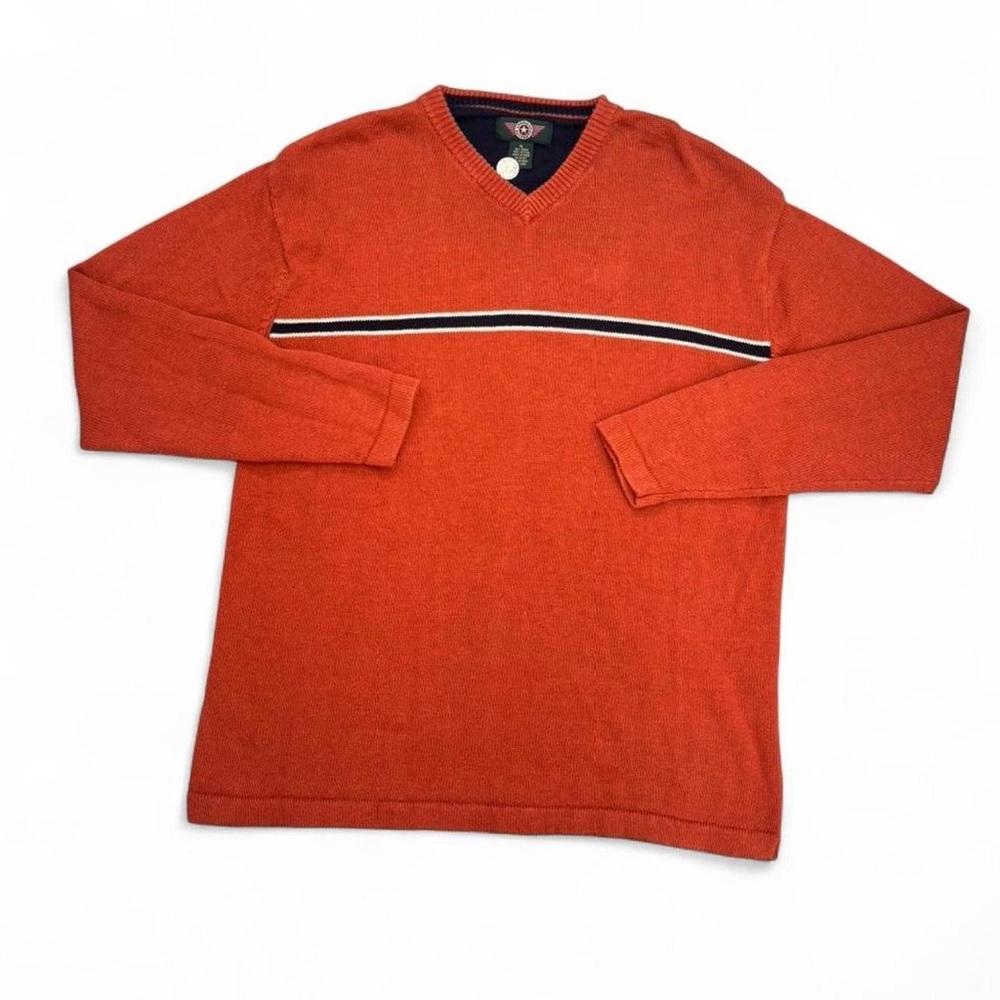 American Outpost Vintage 90s Men's Rust V-Neck Sweater